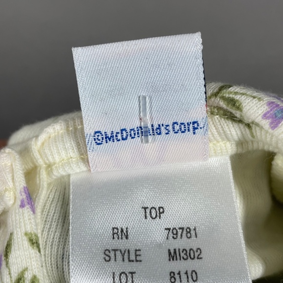 NEW Vintage McDonalds McKids Jumper Dress Set Girls 18 Months blue floral 90s - Picture 9 of 12